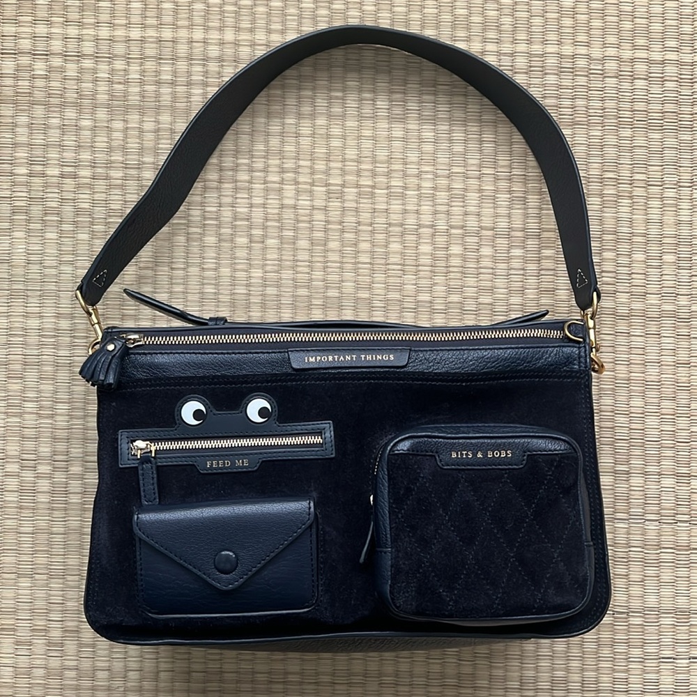 Anya Hindmarch Multi Pocket Satchel Navy
